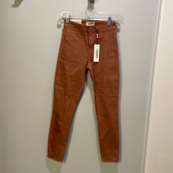 Nwt L’Agence Margot High rise Skinny mocha brown coated woman’s jeans - Picture 1 of 14